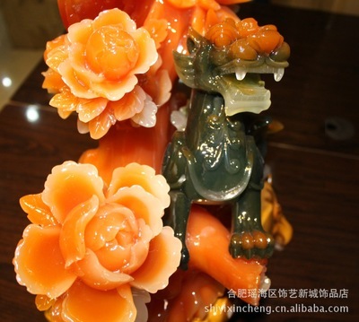 富貴辟邪，雅致生財——合肥飾藝新城仿玉樹脂貔貅蓮花擺件