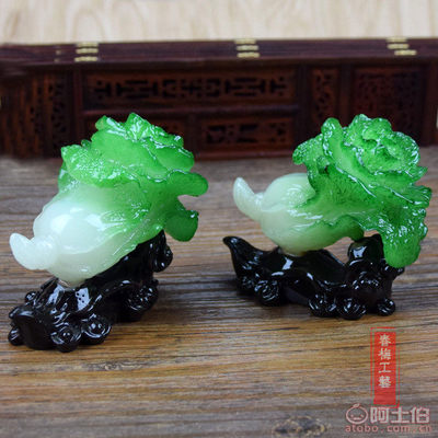 春梅工藝百財(cái)如意仿玉白菜樹(shù)脂擺件 家居與辦公室的風(fēng)水佳選
