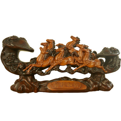 前程如意馬 樹(shù)脂仿木工藝品的家居與商務(wù)美學(xué)之選